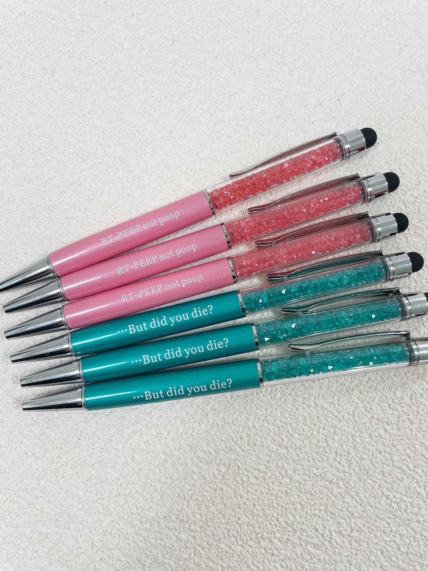 Personalized Crystal Pens with Stylus, Metal Gem Pen