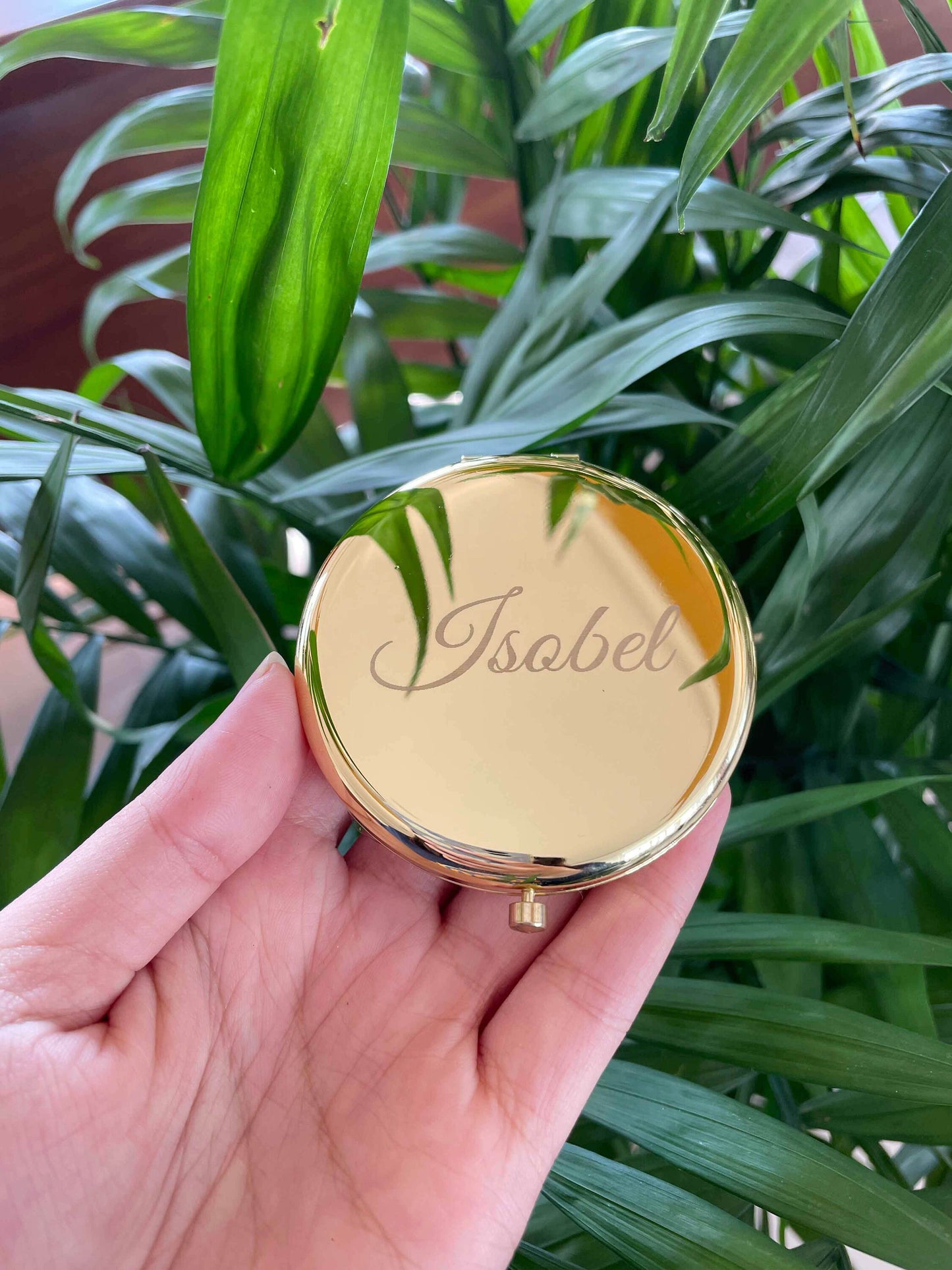 Personalized Bridesmaid Mirrors, Metal Pocket Mirror