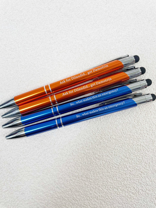 Personalized Metal Ballpoint Pen, Soft Black Ink with Stylus Tip