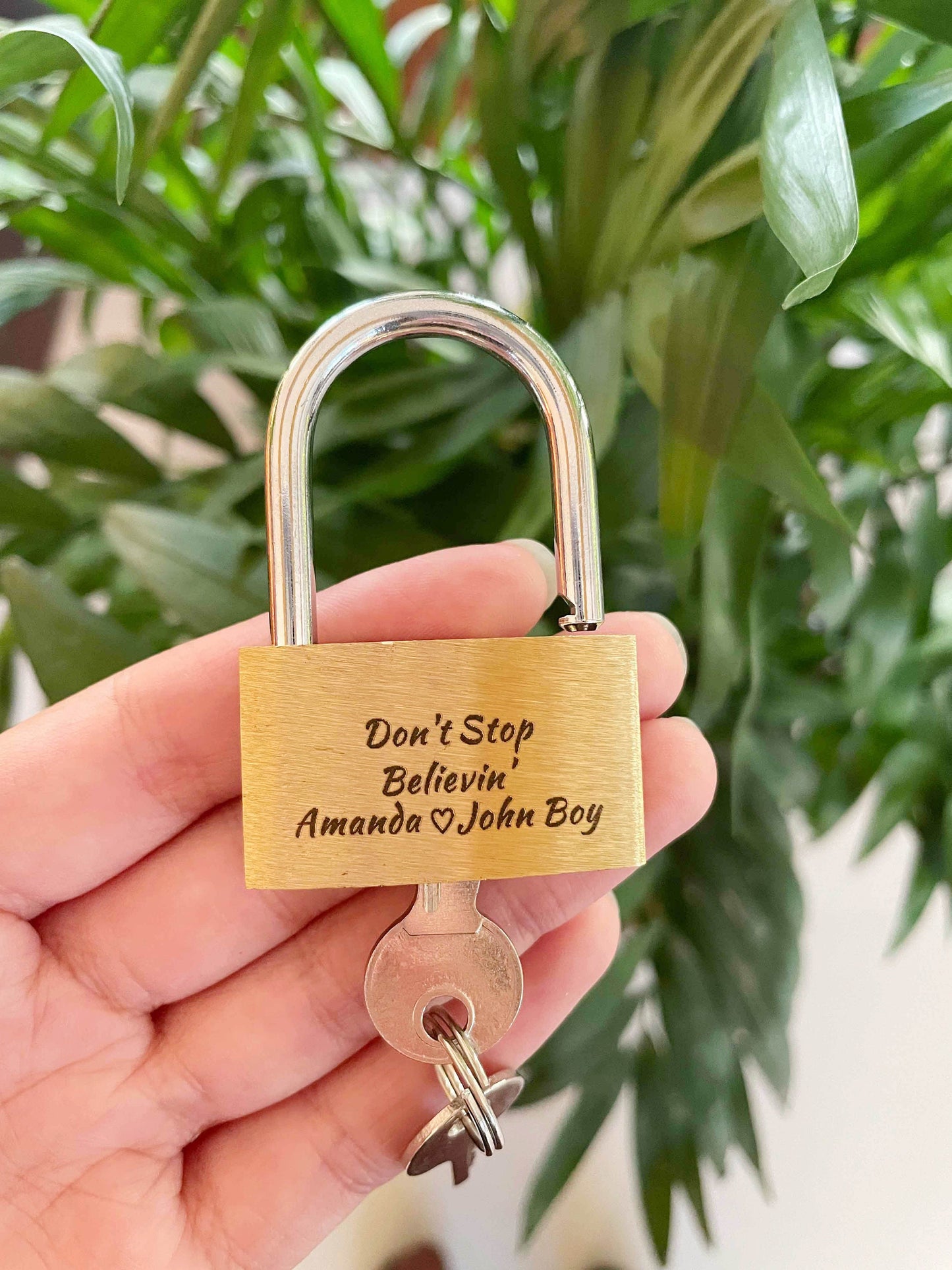 Personalized Brass Keyed Small Padlock Love Lock