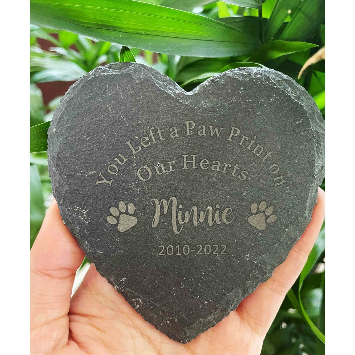 Pet Memorial Stone, 4" 6" Heart Shape Dog Cat Memorial Plaque