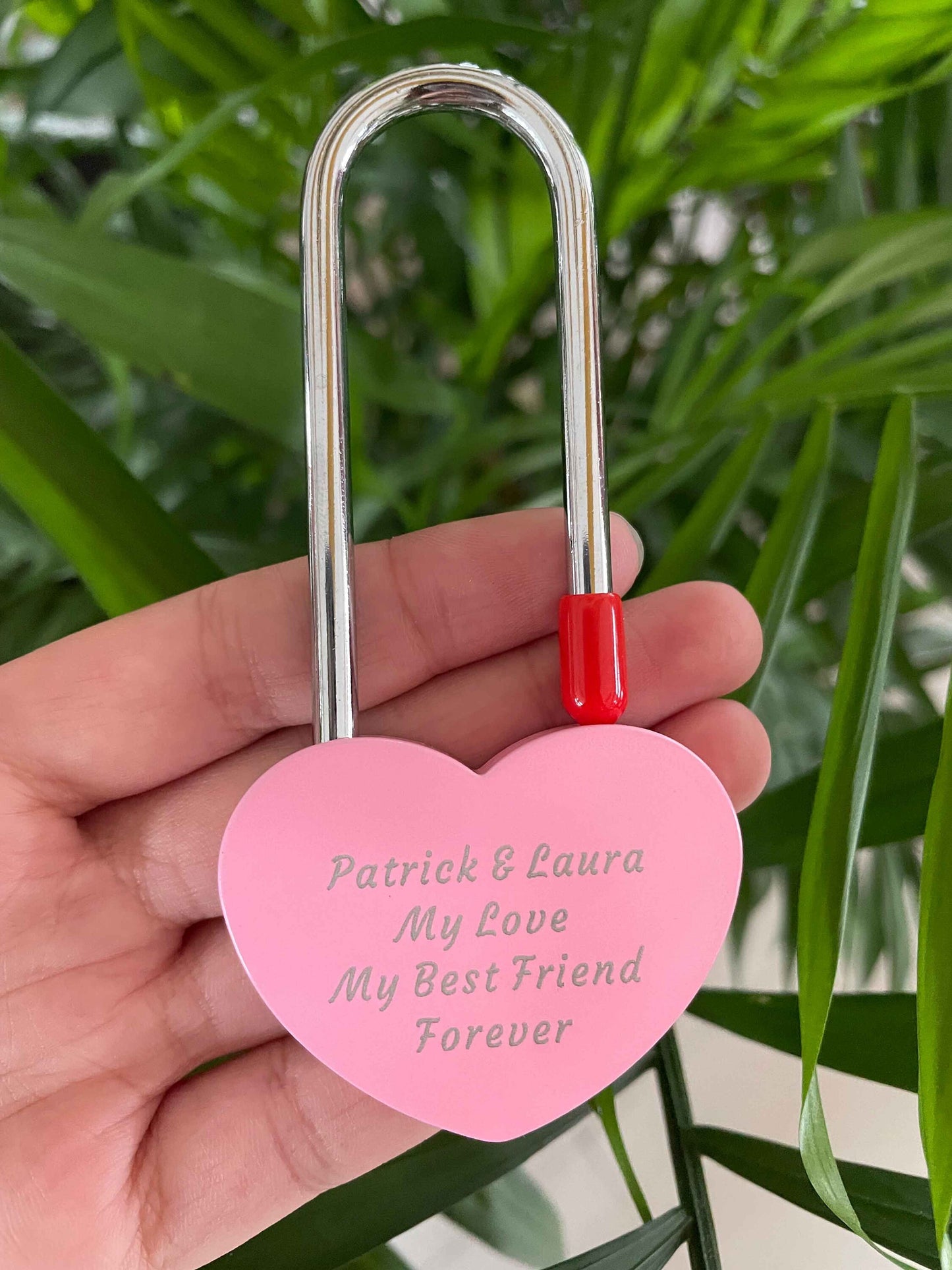 Pink Love Lock, Personalised Heart Padlock, Custom Love Padlock