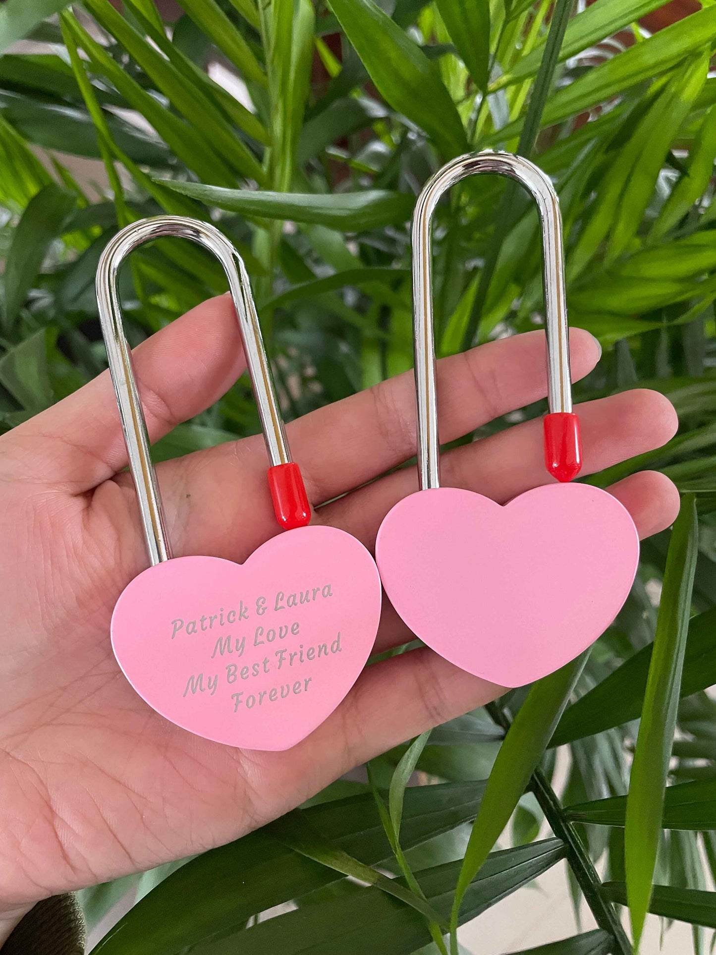 Pink Love Lock, Personalised Heart Padlock, Custom Love Padlock