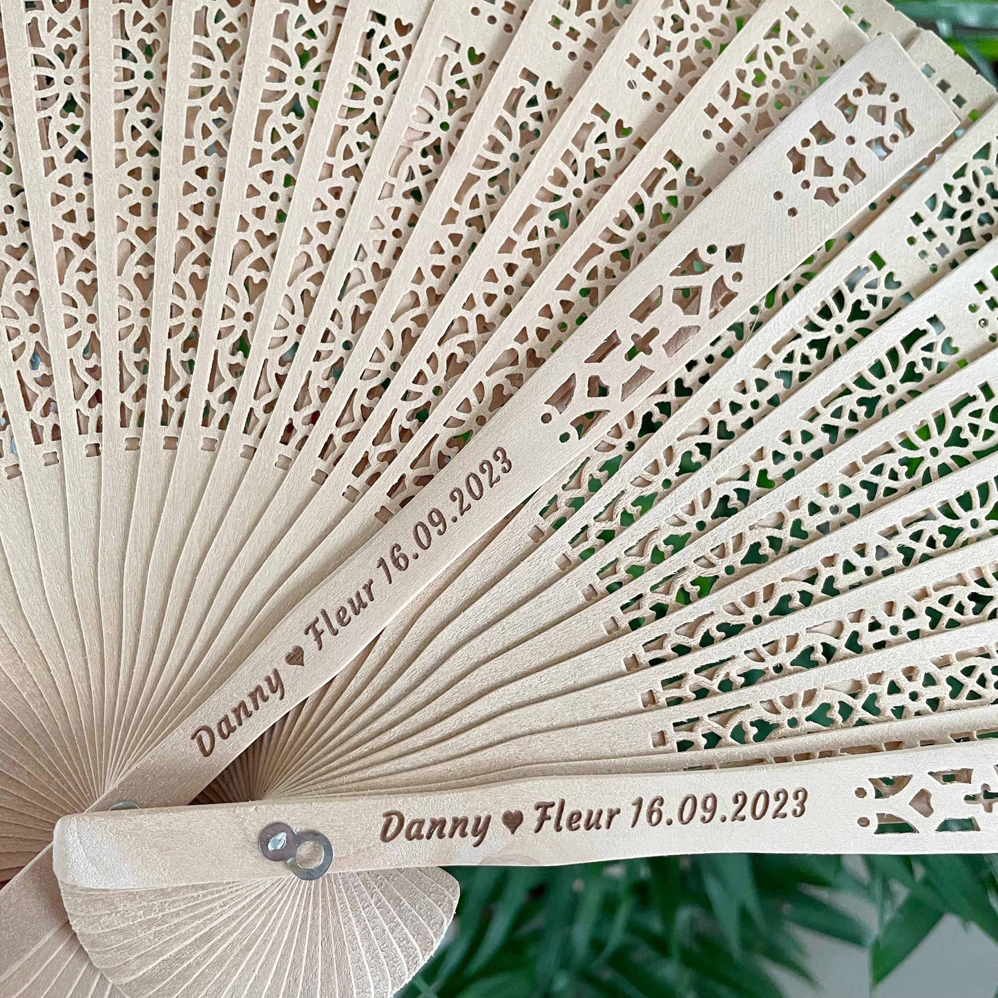 Personalized Wooden Fan Wedding Favor, Custom Engraved Fans