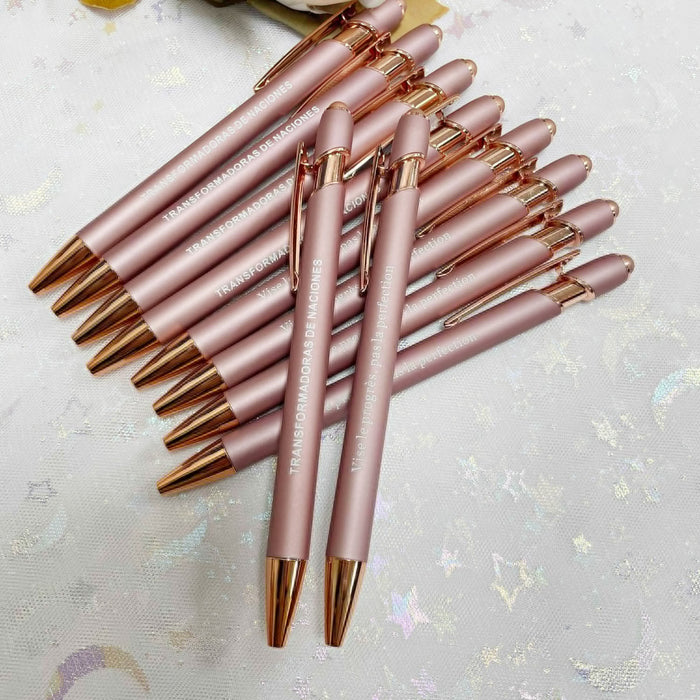 Personalized Rose Gold Business Pens Custom Engraved Text