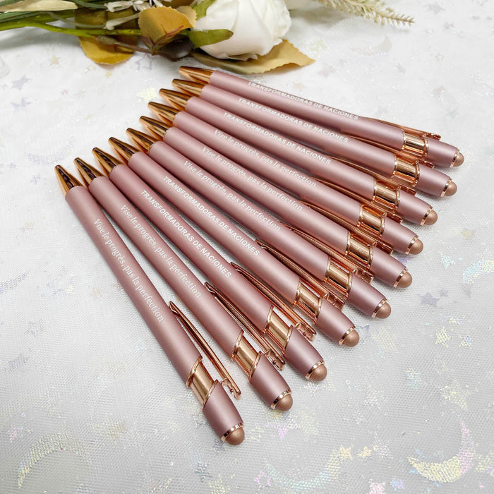 Personalized Rose Gold Business Pens Custom Engraved Text