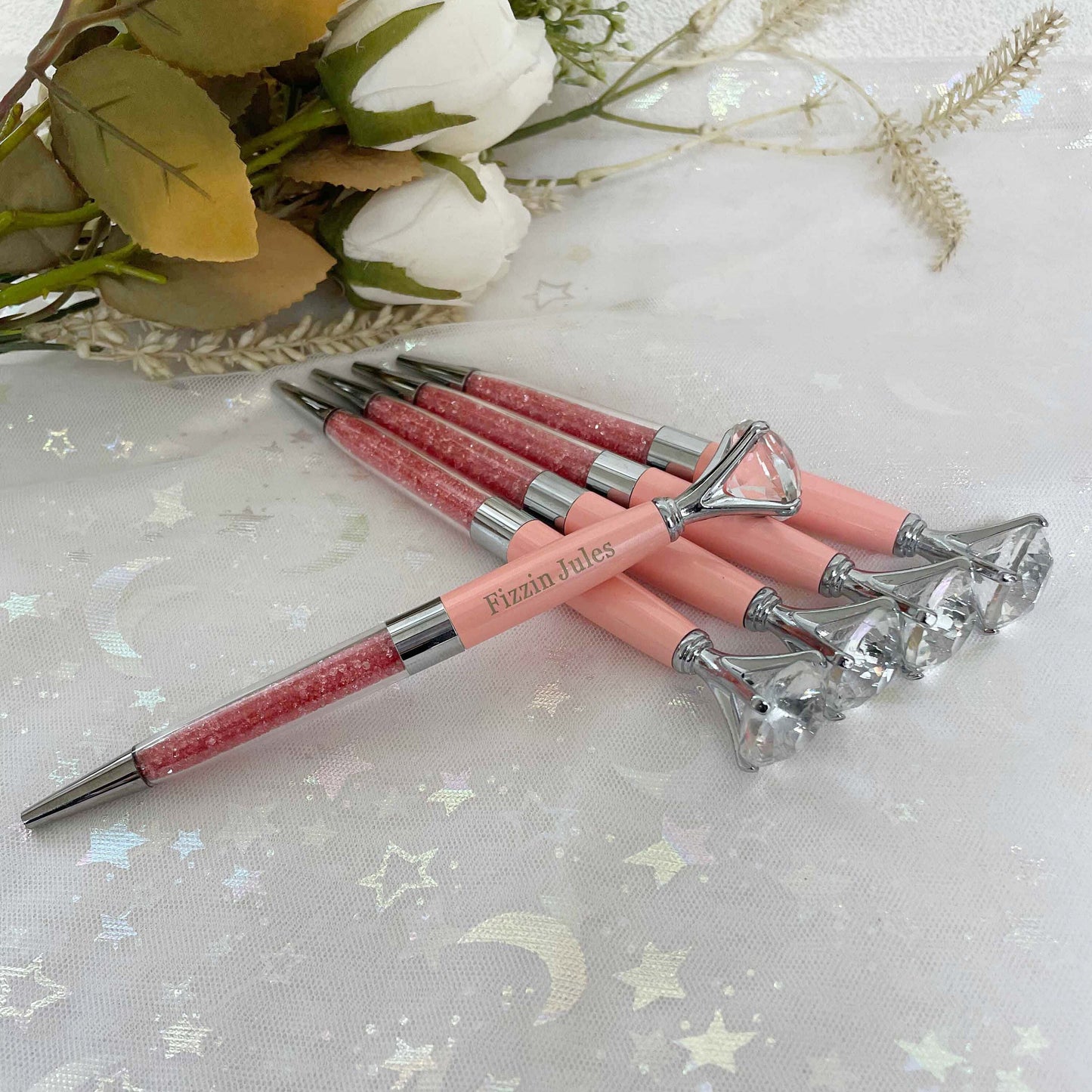 Personalized Diamond Pens Custom Engraved, Crystal Metal Ballpoint Pens