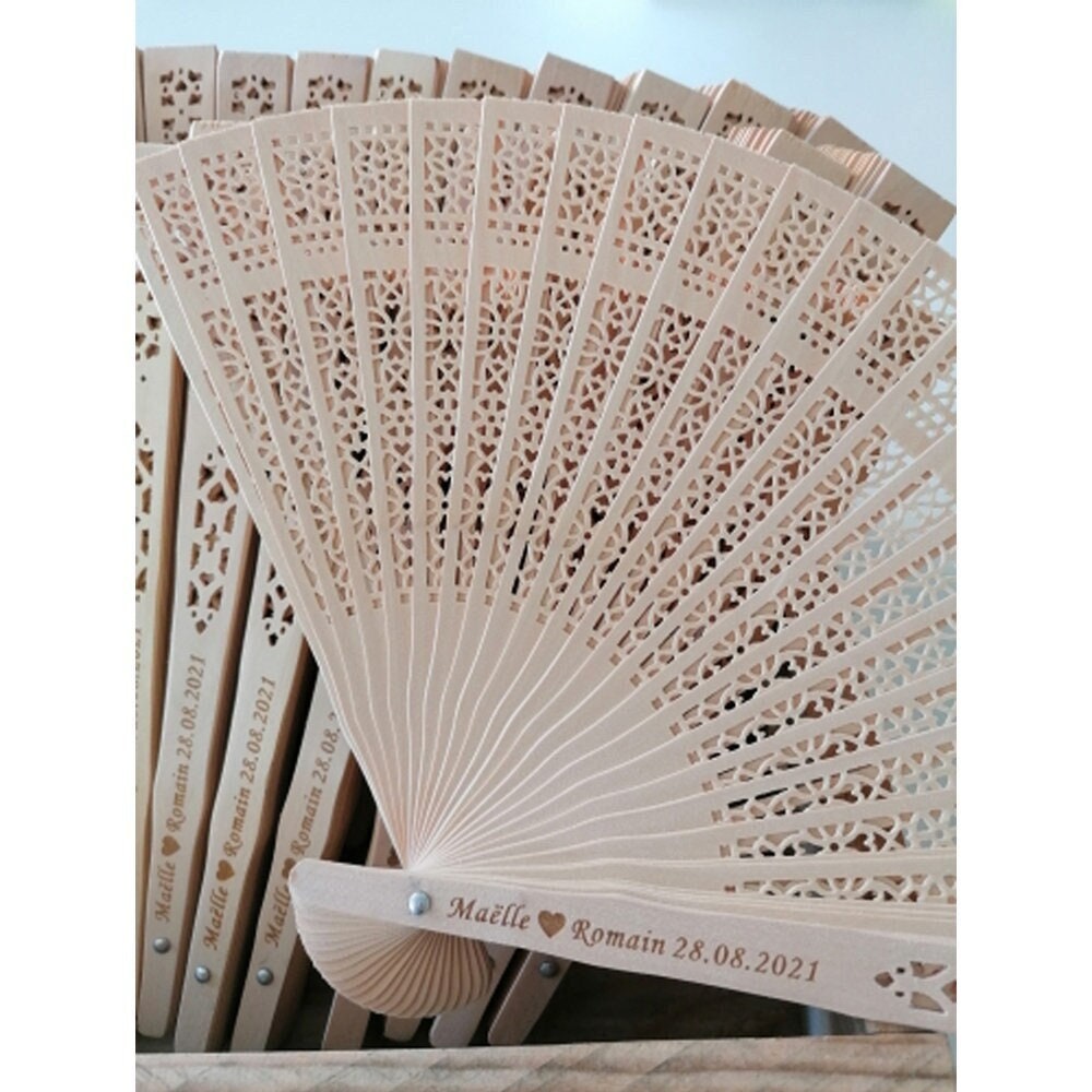 summer wedding fans